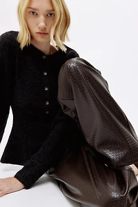 Gilet péplum en tricot côtelé