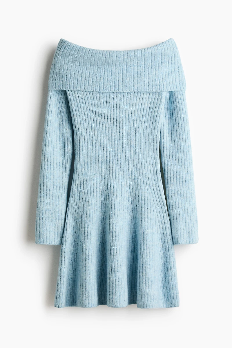 Rib-Knit Off-the-Shoulder Dress