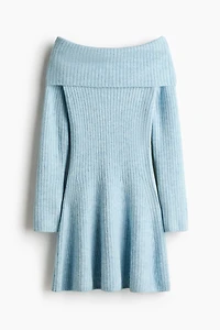 Rib-Knit Off-the-Shoulder Dress