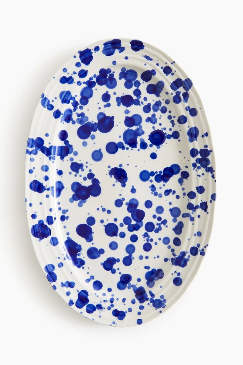 Speckled-Glaze Stoneware Serving Plate