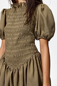 Smocked-Bodice Dress