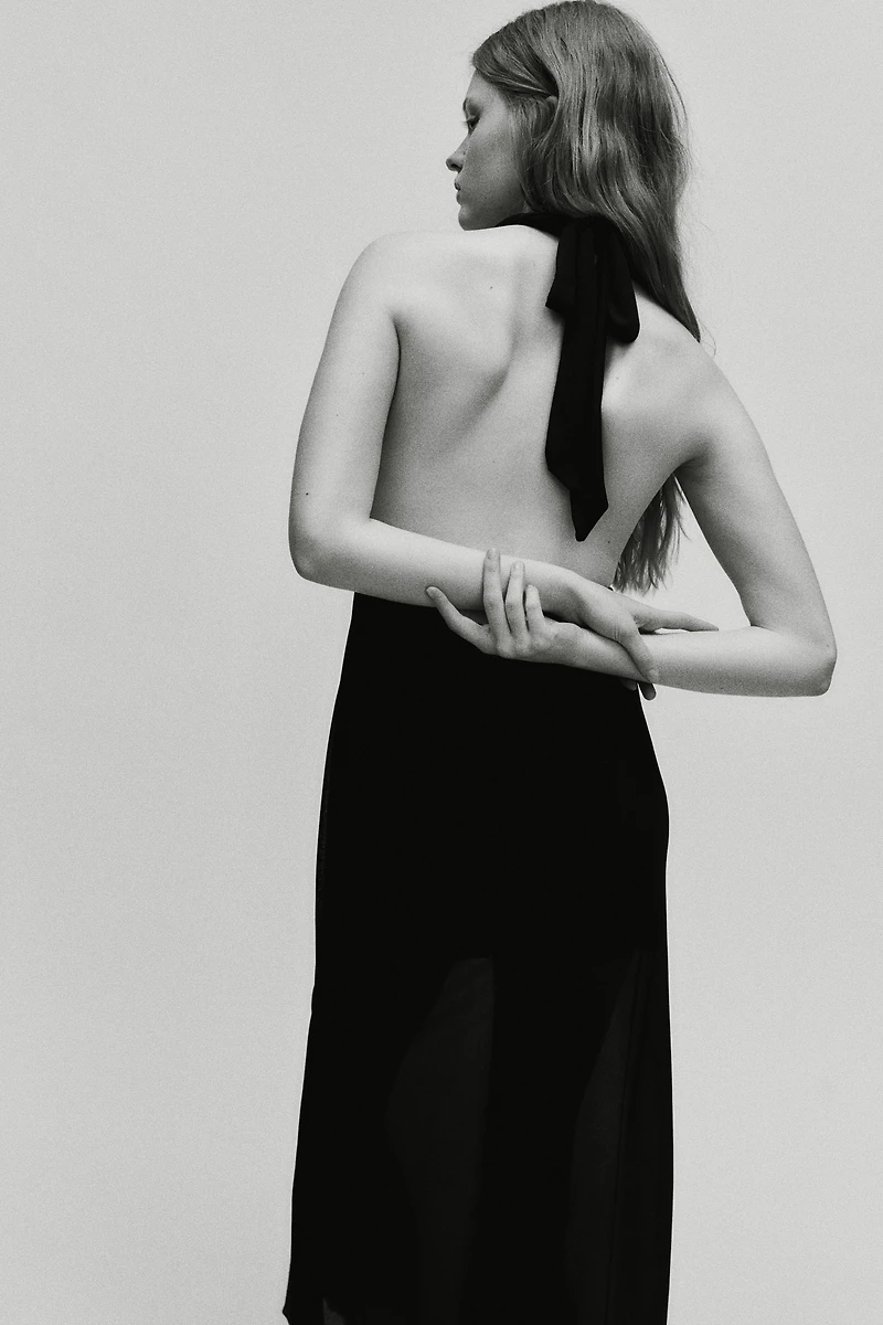 Robe maxi à encolure bénitier