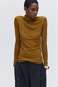 Haut en coton pima avec col cheminée