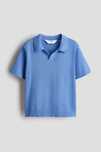 Fine-Knit Cotton Polo Shirt