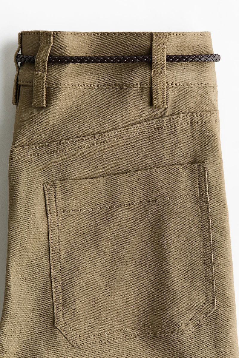 Linen-Blend Bootcut Pants