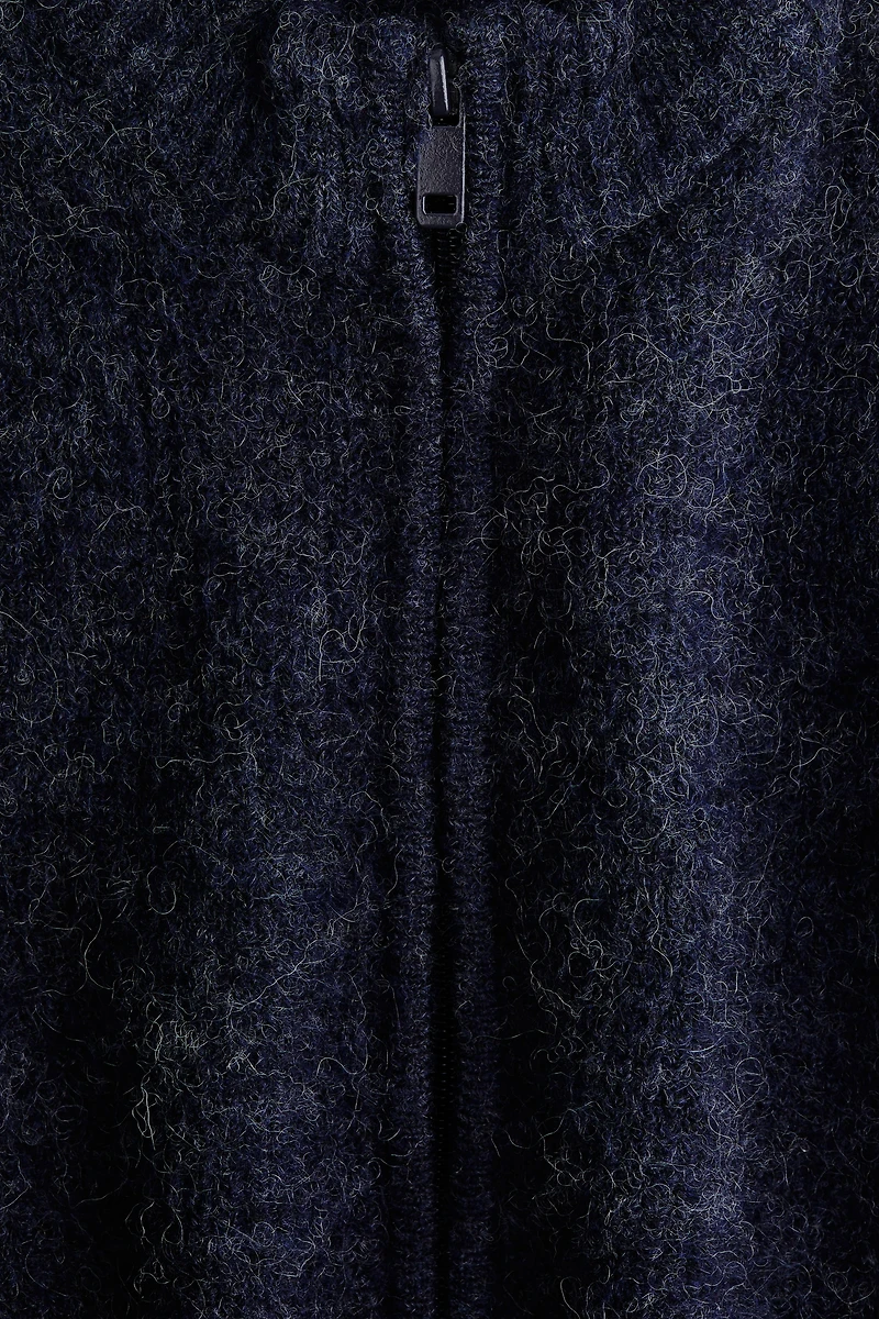 Chandail à fermeture éclair en tricot côtelé