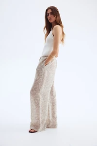 Pantalon large avec cordon de serrage