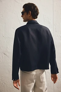 Regular-Fit Linen-Blend Jacket