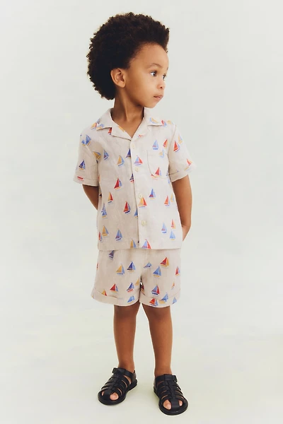 2-Piece Printed Linen Set