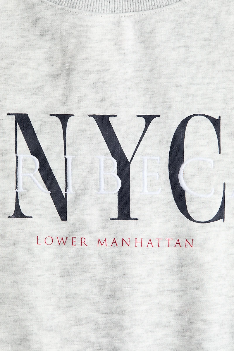 Sweatshirt with Text Motif