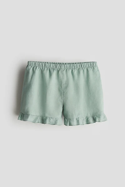 Ruffled Linen Shorts