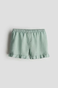 Ruffled Linen Shorts