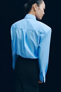 Shoulder-Pad Poplin Shirt