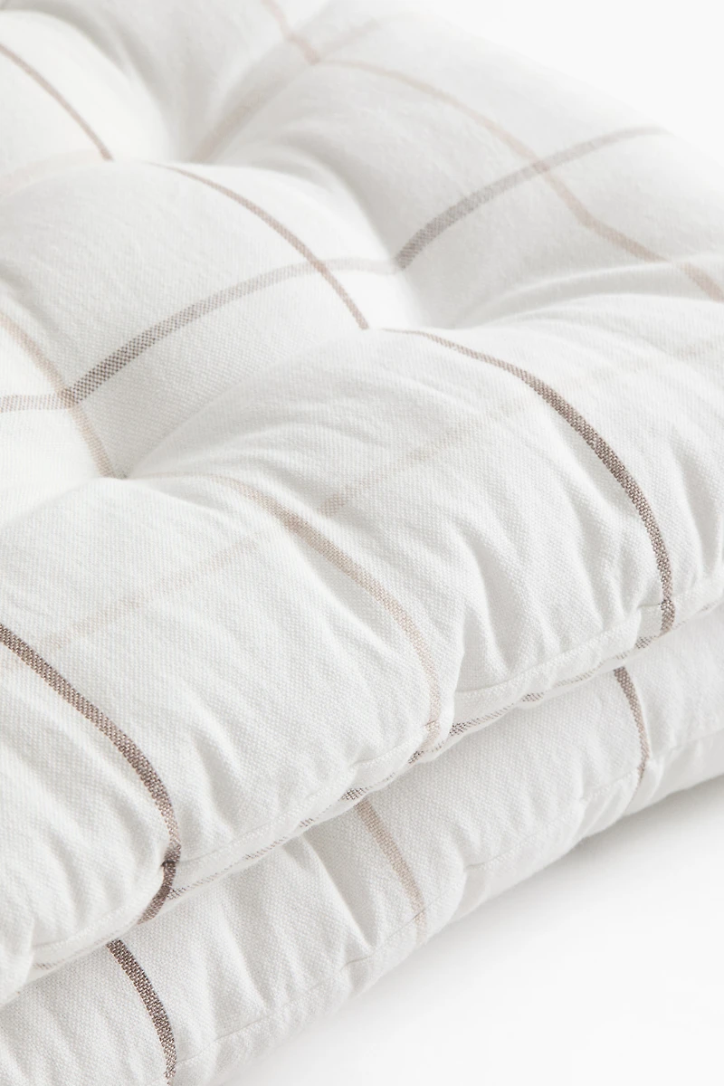 Lot de 2 coussins d'assise en lin mélangé à motif