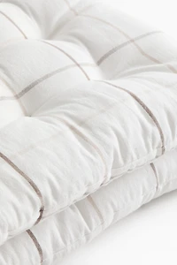 Lot de 2 coussins d'assise en lin mélangé à motif