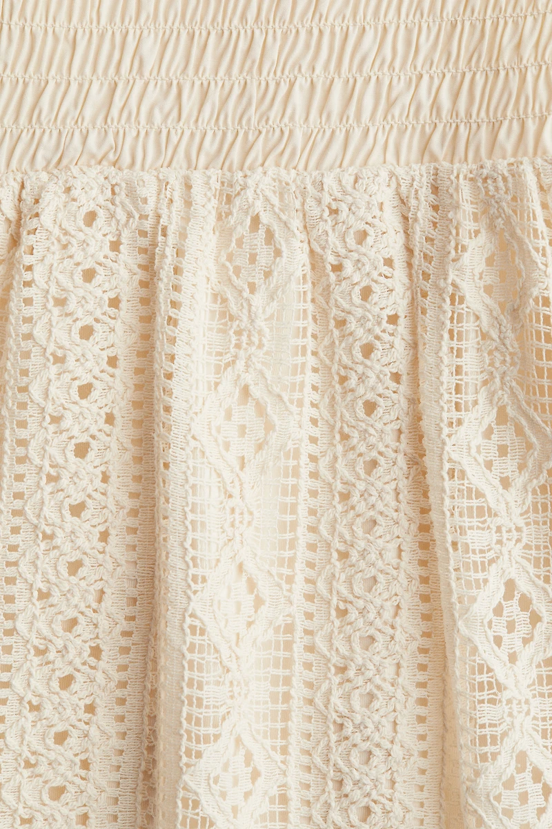 Wide-Leg Lace-Look Pants