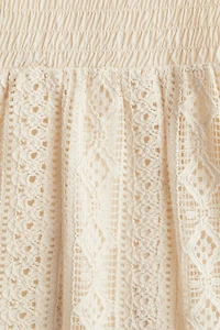 Wide-Leg Lace-Look Pants