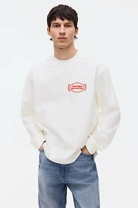 T-shirt imprimé ample avec manches longues