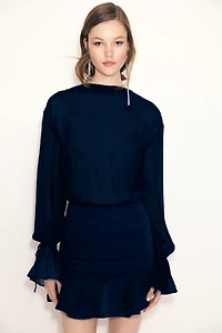 Pleated Chiffon Dress