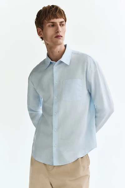 Relaxed-Fit Linen-Blend Shirt