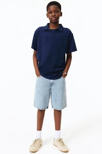Loose-Fit Denim Shorts