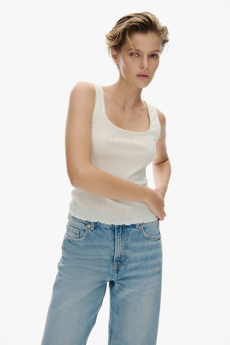 Pointelle Jersey Tank Top