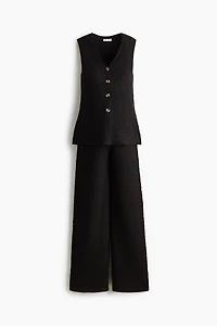 Ensemble 2 pièces MAMA en jersey froissé