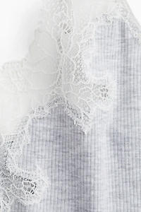 Lace-Trimmed Cotton Bodysuit