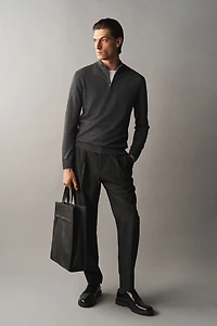 Slim Fit Half-Zip Merino Wool Sweater