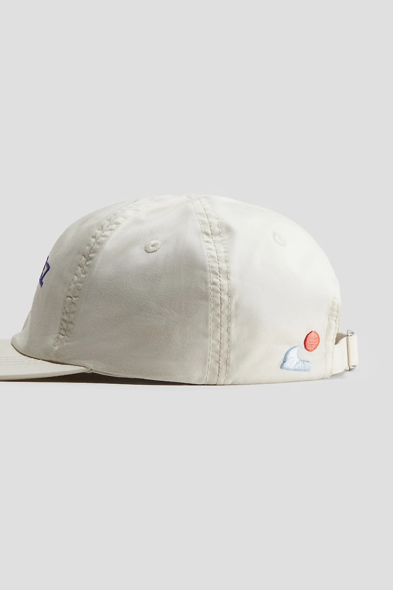 Cotton Twill Cap with Embroidered Motif
