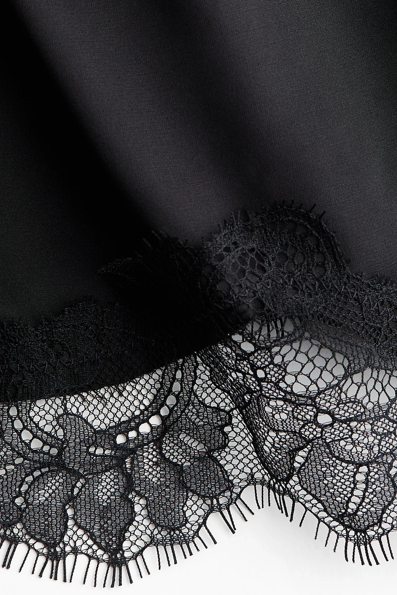 Lace-Trimmed Satin Nightgown