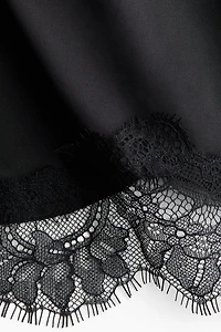 Lace-Trimmed Satin Nightgown