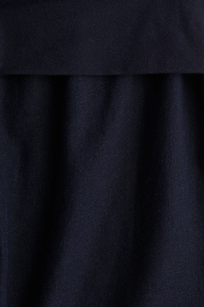 Foldover-Waist Linen-Blend Pants