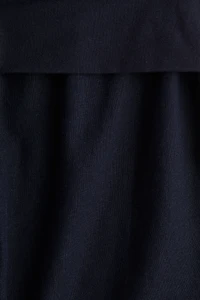 Foldover-Waist Linen-Blend Pants