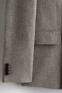 Veste croisée décontractée en lin mélangé