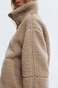 Loose-Fit Teddy Fleece Jacket