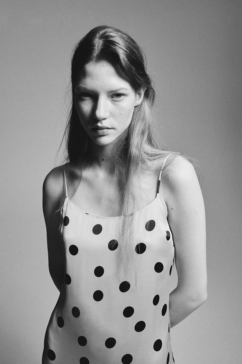 Flared-Skirt Satin Dress