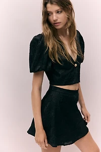 Jacquard-Weave Mini Skirt