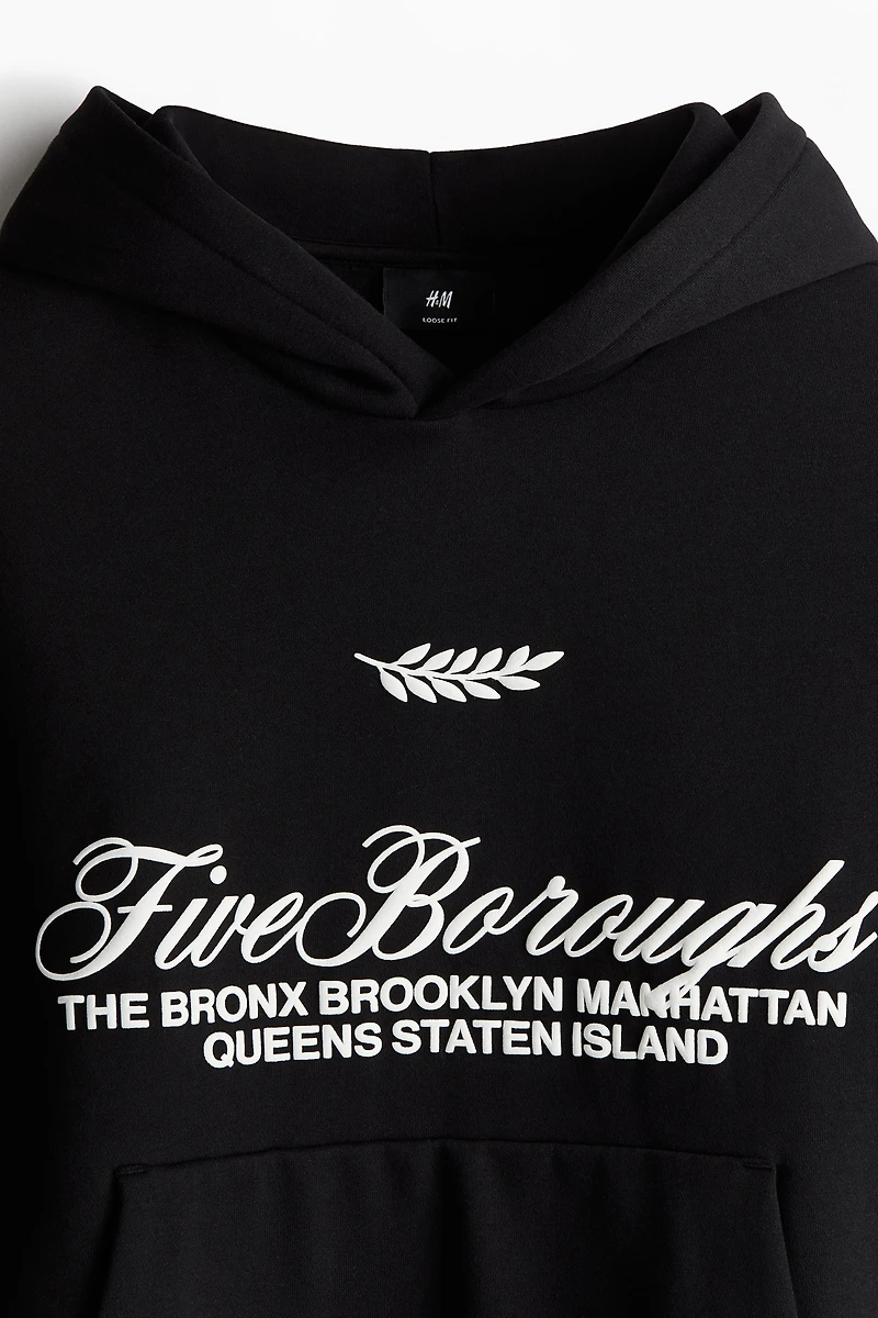 Loose-Fit Printed Hoodie