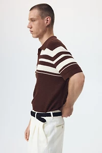 Polo classique en tricot pointelle