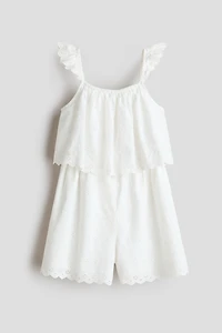 Eyelet-Embroidered Cotton Jumpsuit