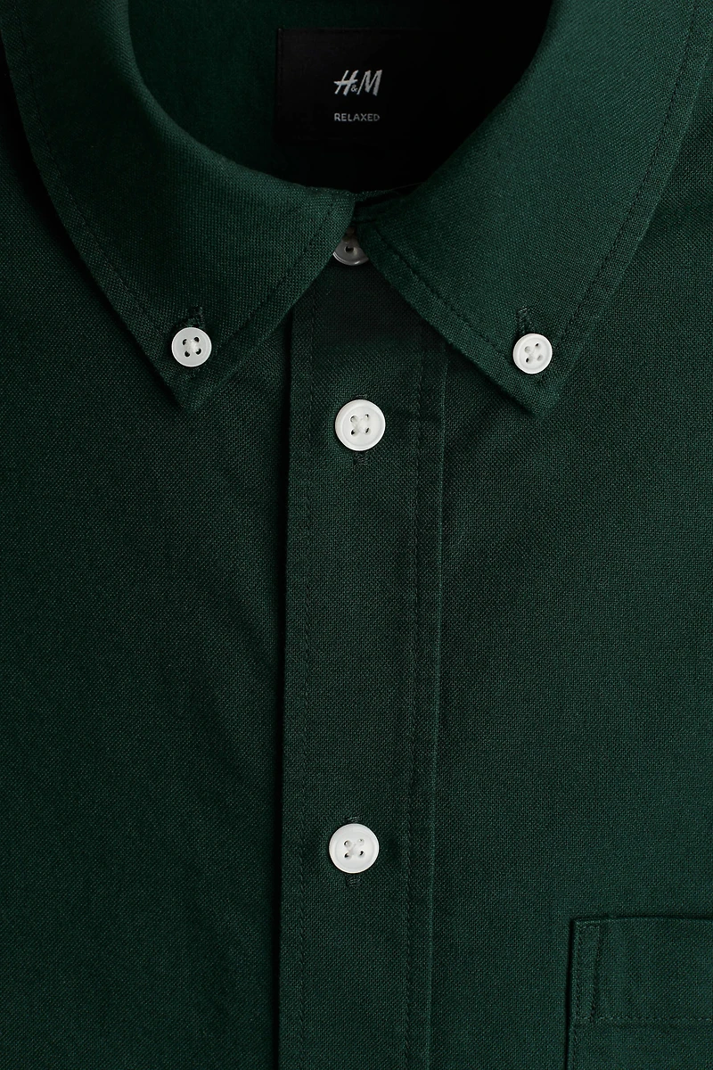 Relaxed-Fit Short-Sleeved Oxford Shirt