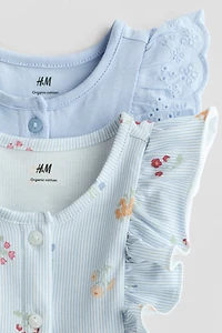 2-Pack Ruffle-Detail Romper Suits