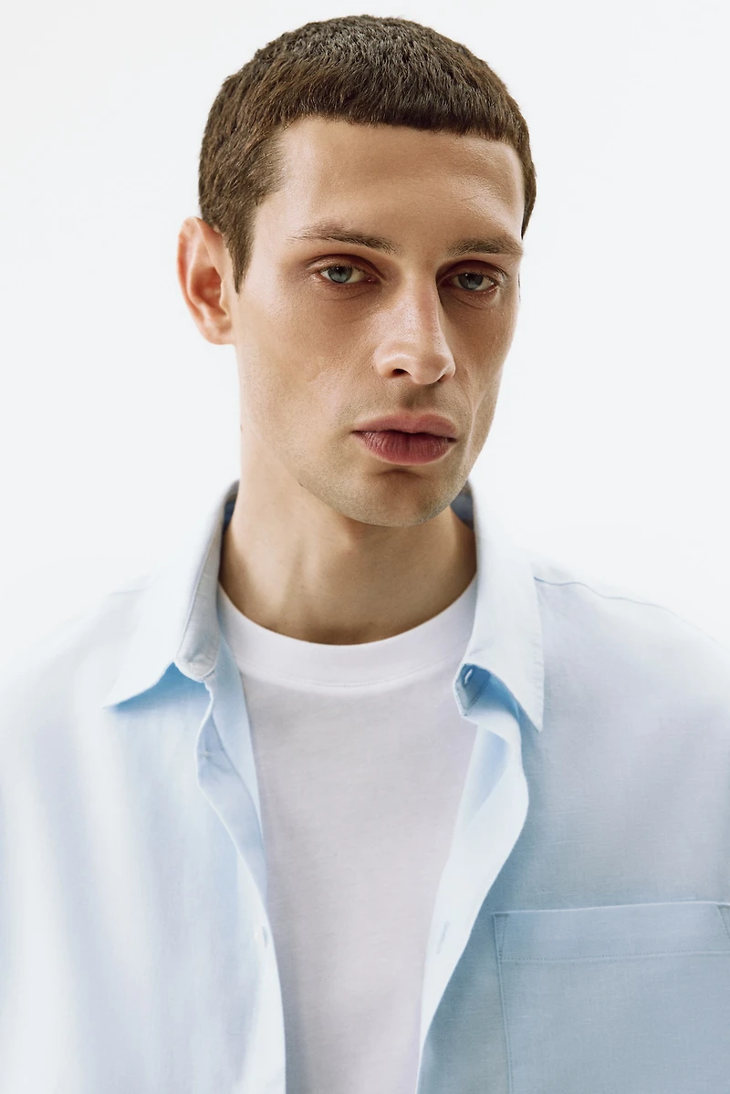 Relaxed-Fit Linen-Blend Shirt