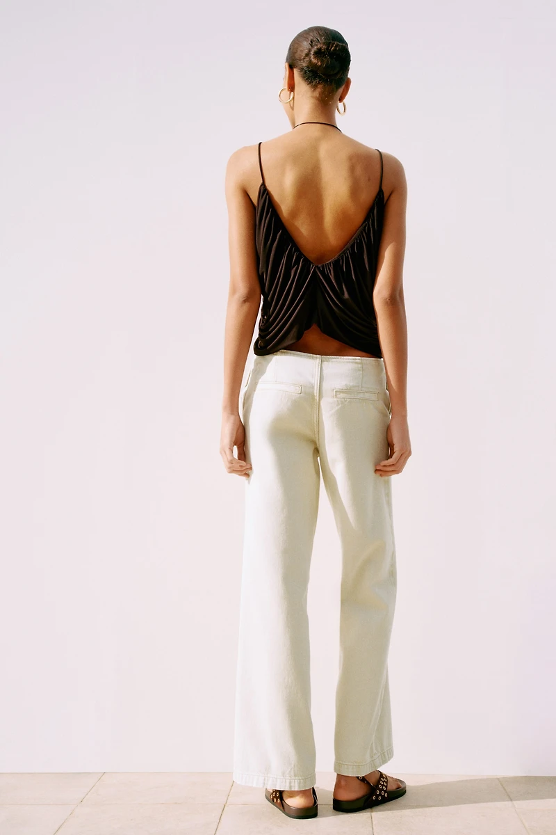 Wide-Leg Denim Pants