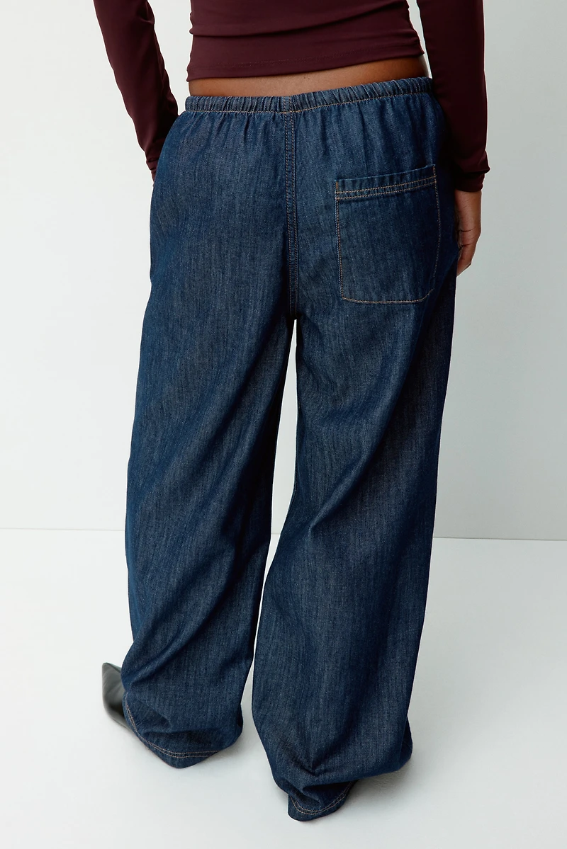 Denim Drawstring Pants