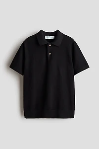 Waffle-Knit Polo Shirt