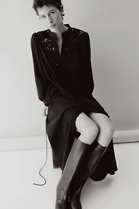 Lace-Detail Cotton Dress