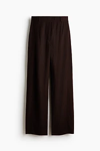 Viscose-Blend Barrel-Leg Pants