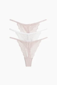 3-pack Lace Thong Briefs